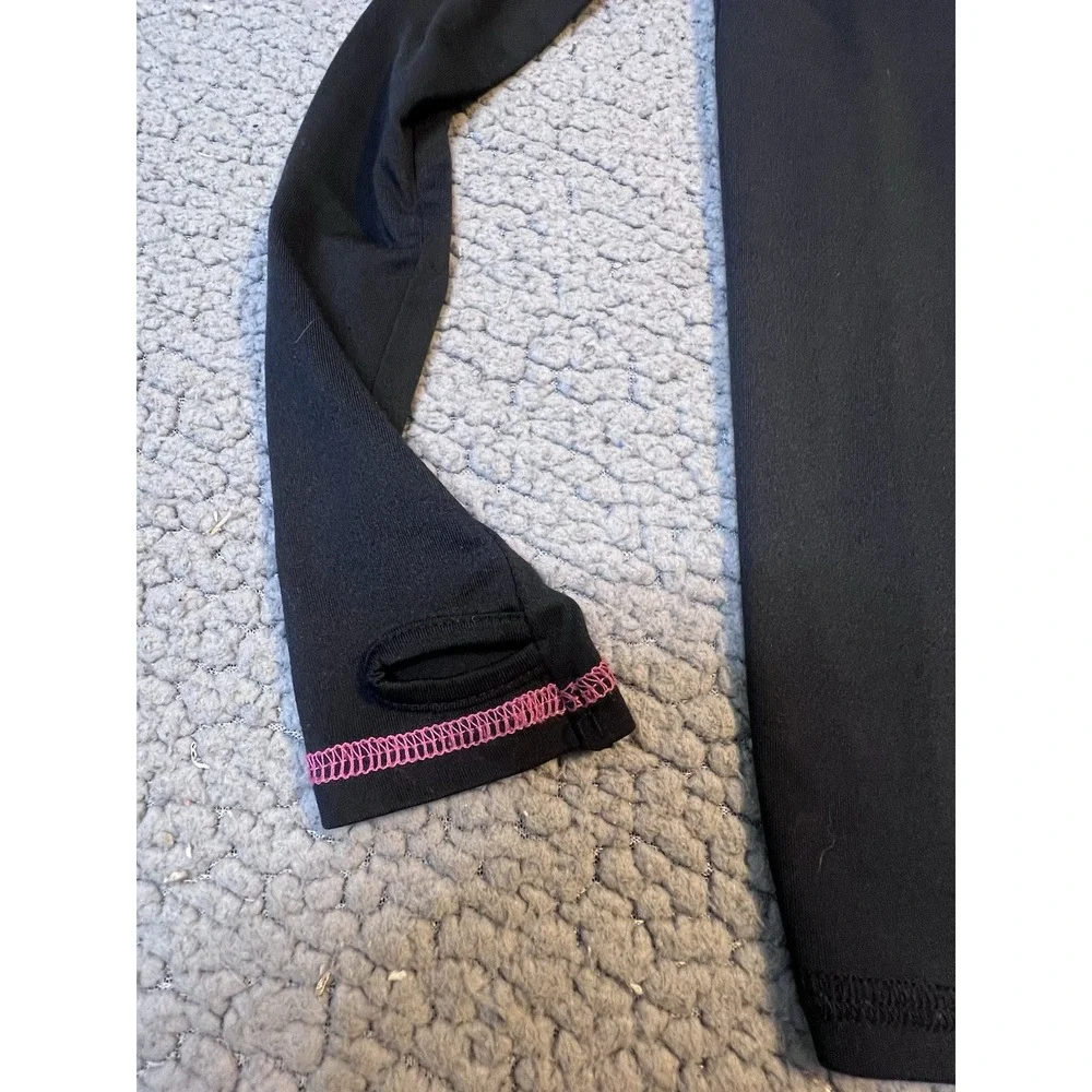 Cuddle Duds Pajama Top Little Girls Size Small Black & Pink
